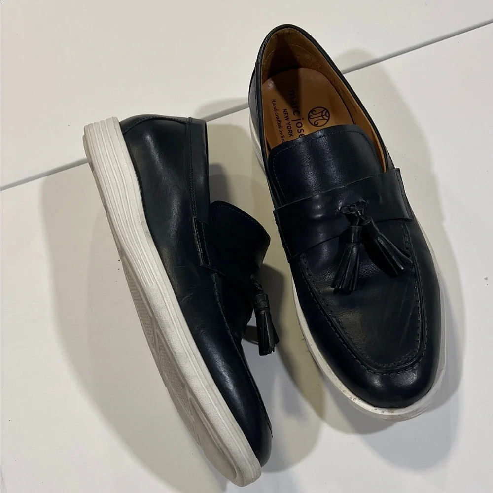 Marc Joseph - 8, Navy‎ Leather Loafers with Tassels